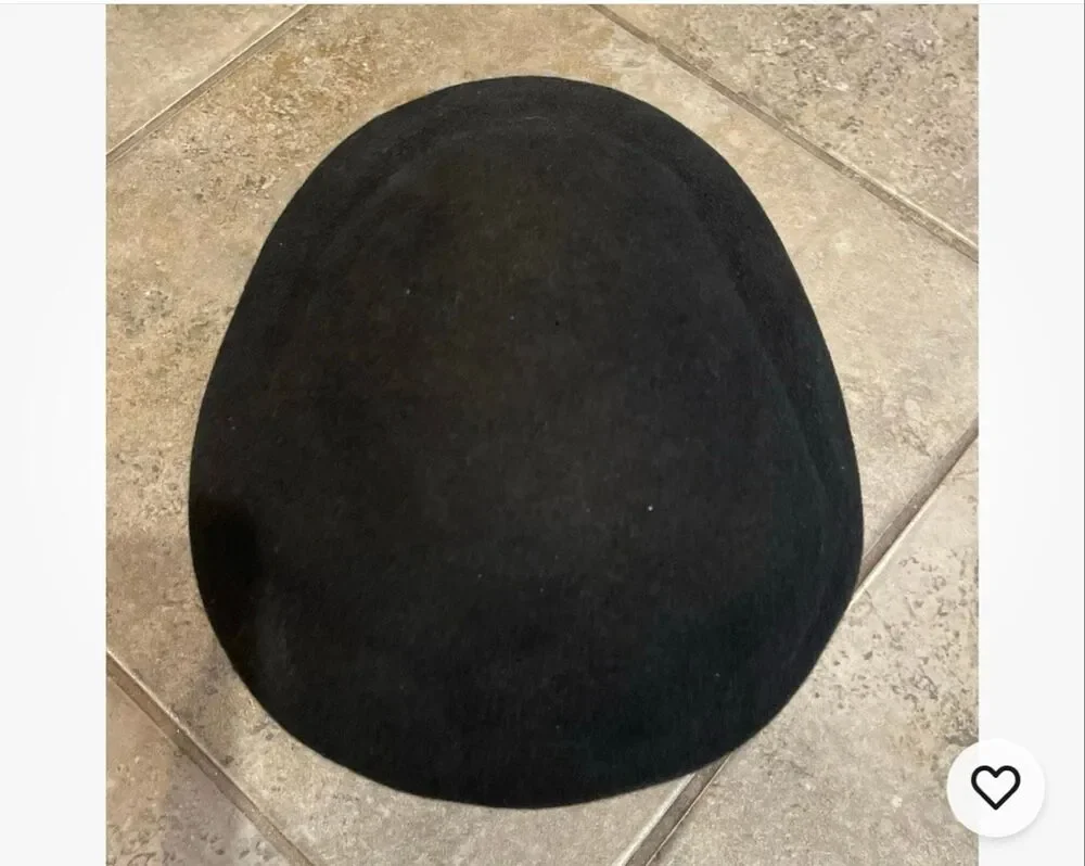 Stetson Black Wool Newsboy Flat Driving Cap Hat Mens Size Large